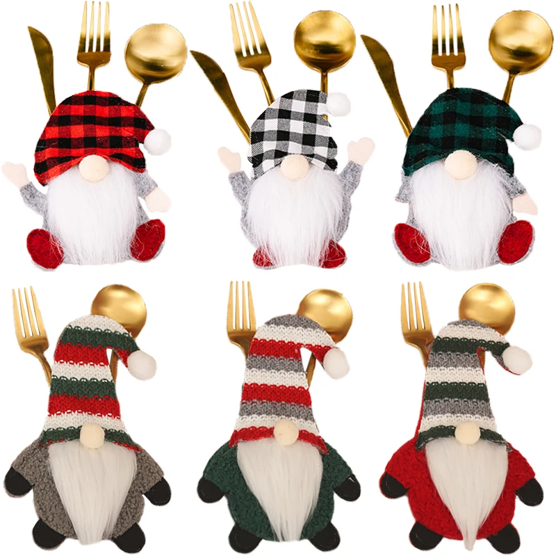 

New Year 2024 Xmas Fork Knife Cutlery Bags Christmas Tableware Decor Christmas Decorations Tableware Covers Navidad Home Decor