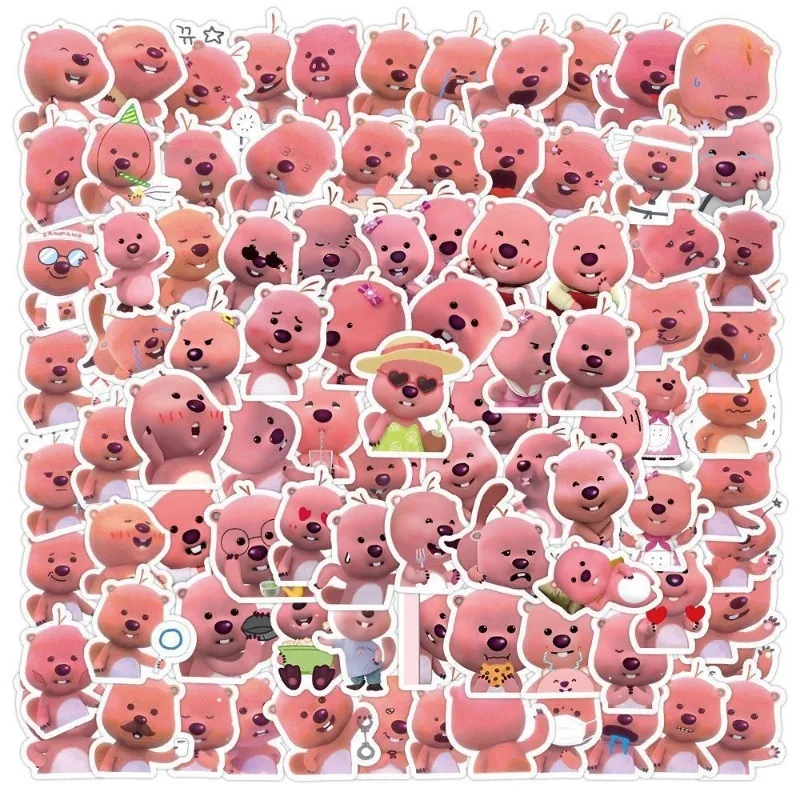 

120 sheets of Korean stickers Loopy Little Beaver cute cartoon emoji pack ledger stickers, notebook DIY decorative stickers