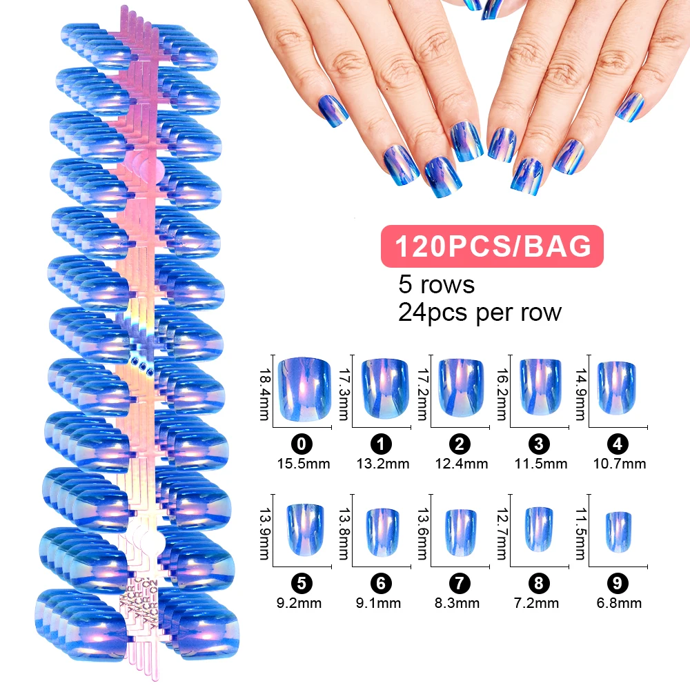 120pcs Detachable Square Coffin Fake Nail Tips
