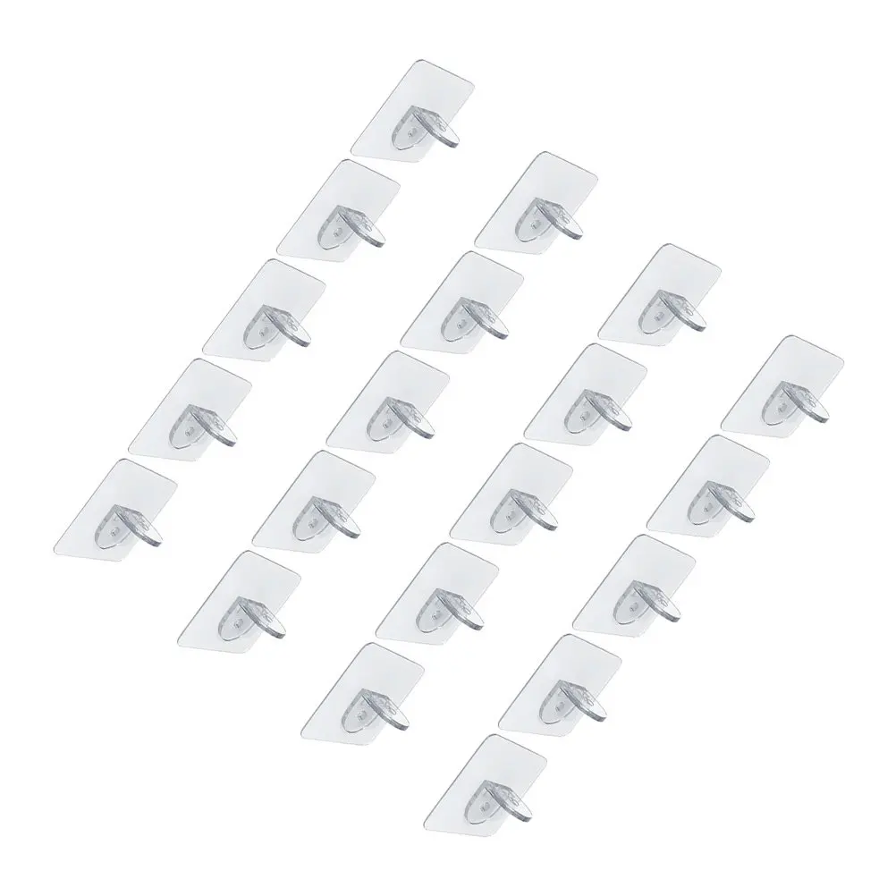 20Pcs 접착식 선반 지지대 못이 없는 투명 브래킷, 옷장 캐비닛 책장 플라스틱 선반 클립 가구용