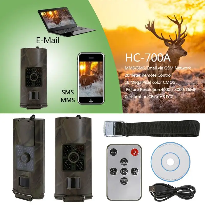 Hunting Trail Camera HC700A 16MP 1080P 940nm Infrared Night Vision Motion Activated Trigger Security Cam Outdoor Wildlife