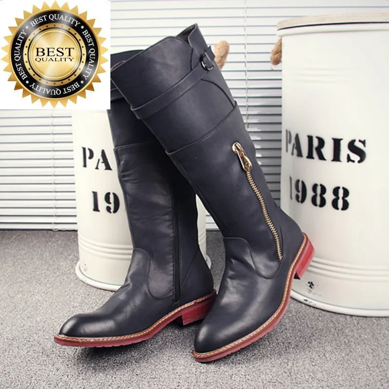 

nightclub men's luxury fashion party dresses high boots soft leather shoes long bottes hommes cowboy botas de homens chaussures