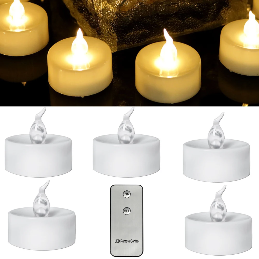 

12x Electric Candle Light Remote Controlled Flickering LED Tea Light Night Light Home Wedding Party Event Lighting Decors
