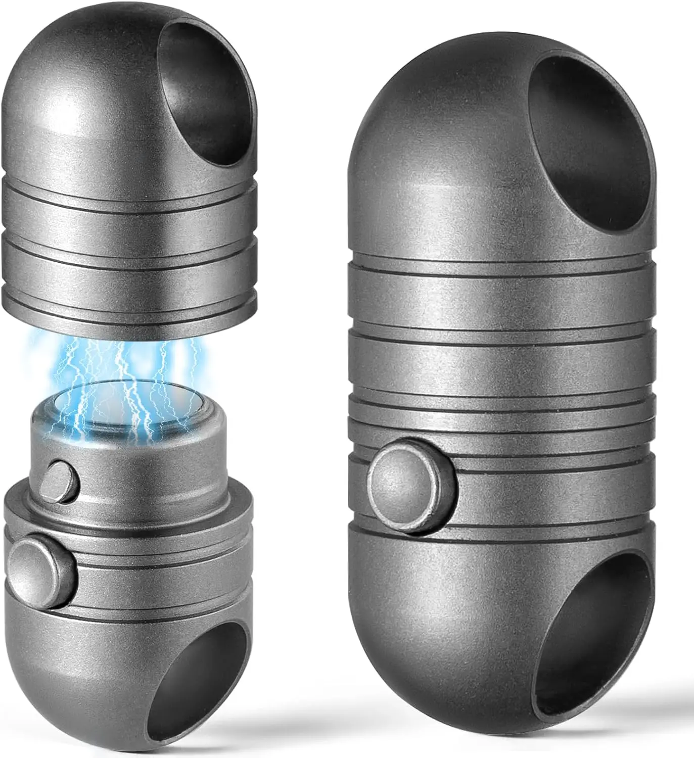 Titanium Magnetic Quick Release Keychain,Titanium Detachable Rotatable Key Chain Connector, Magnetic Key Holder with 2 Key Rings 2