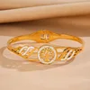 316L Stainless Steel Hollow Celtic Knot Tree of Life Cuff Bracelet Micro Embedded Zircon Spring Bangle for Women Vintage Jewelry 3