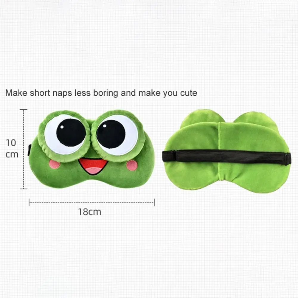 Lovely Cartoon Frog Sleep Eye Mask Skin-friendly Breathable Shading Sleep Mask Green Big Eyes Sleeping Eye Cover Travel Nap