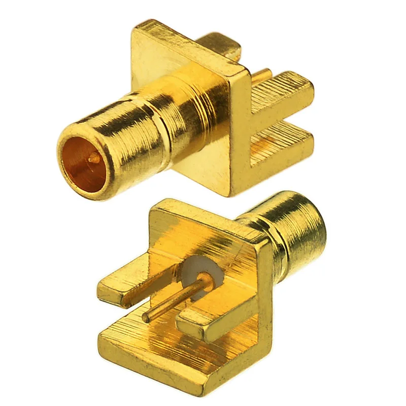 Superbat 10pcs 50ohm SMB Thru Hole Female PCB Mount 250V Gold-Plated RF Coaxial Connector for Electronic Components Market