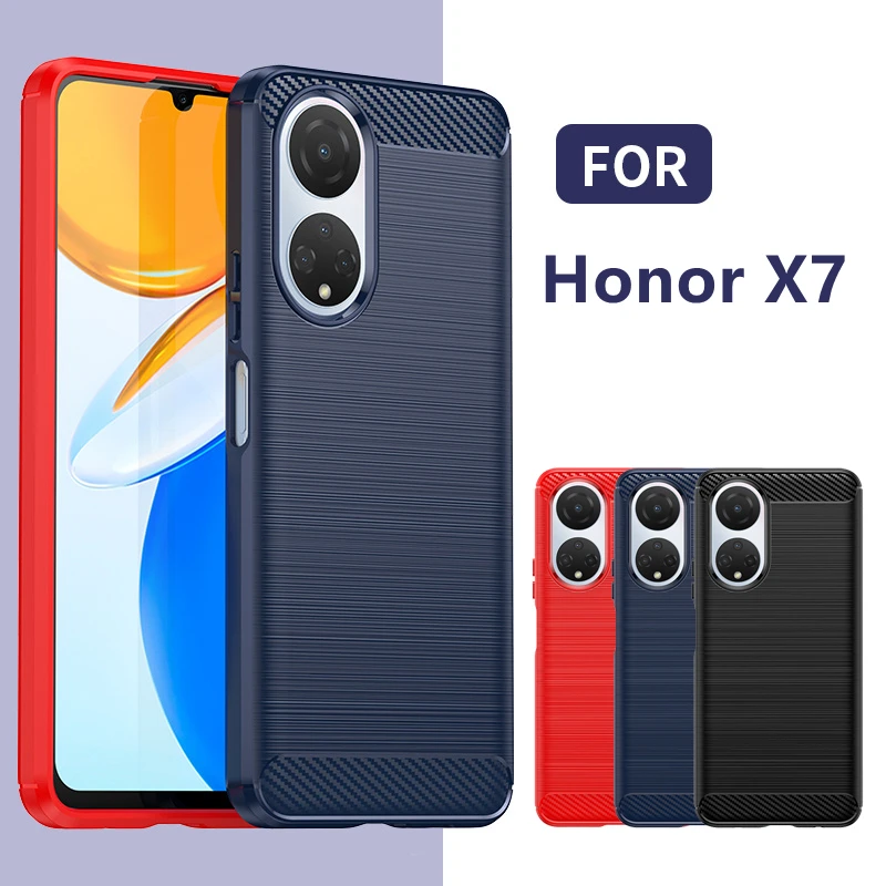 Per Cover Honor X7 Custodia Per Huawei Honor X7 X 7 8 X8 Capas Nuovo Telefono Posteriore Antiurto Paraurti Morbido Tpu Copertura In Fibra Di Carbonio 