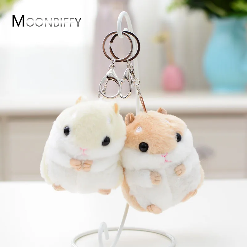 Hot Plush Toys Mini Kawaii Simulation Hamster Cartoon Cute Stuffed Doll Boys Girls Keychain Toy Gifts for Kids Children Keyrings god of war weapon the hammer of thor keychain kratos blades of chaos game weapon knife katana sword samurai gifts toys for boys