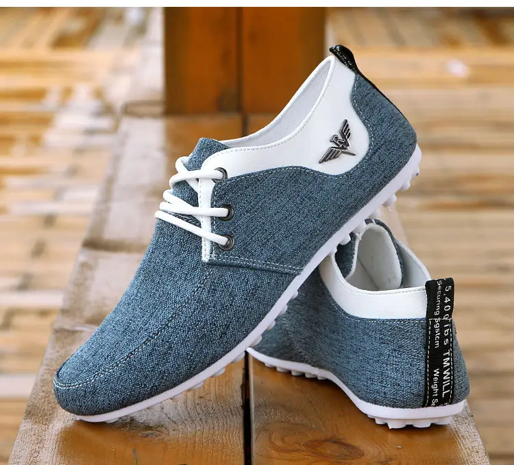 

Brand Casual Shoes for Men Lace-up Linen Cloth Breathable Mens Canvas Shoes Moccasins Flats Driving Footwear Zapatos De Hombre