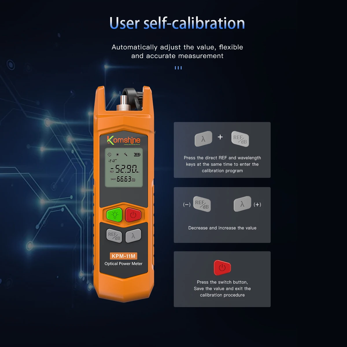 

Волоконно-оптический мини-измеритель мощности со светодиодной подсветкой, KPM-11M Адаптер LC для измерителя мощности, источник света, 1,25 мм, VFL