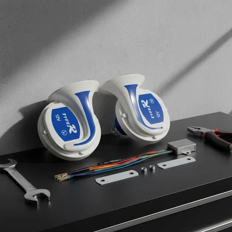 1 세트 고음 범용 300DB 방수 자동차 전기 경적 스네일혼 개조 12V 스네일혼 DIY 액세서리핫