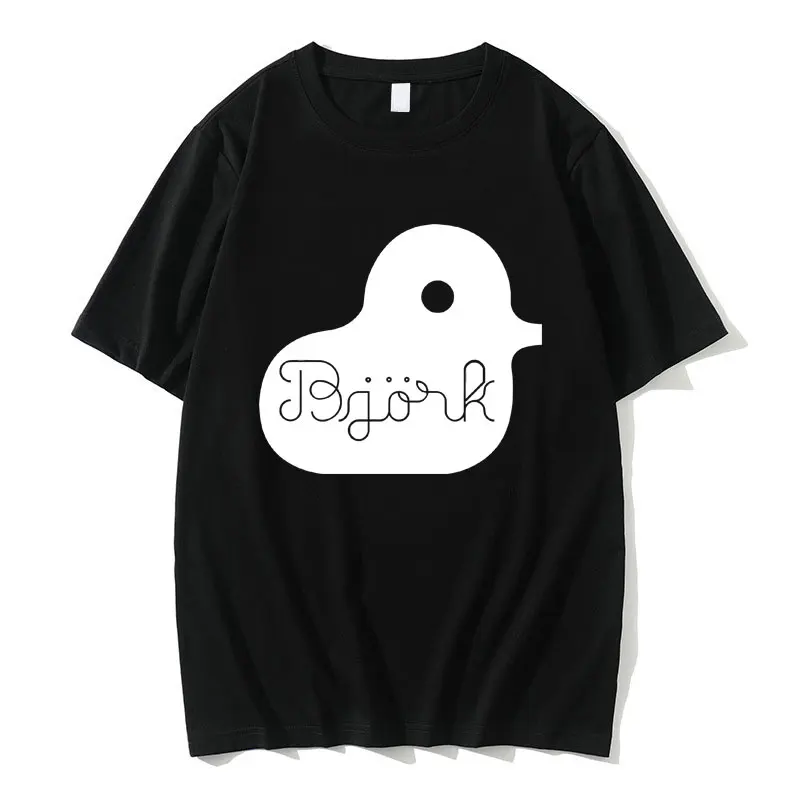 

Bjork Duck Logo Vintage Vibe T Shirts Men Women Fahsion Oversized Streetwear Tees Male Casual Pure Cotton Short Sleeve T Shirts