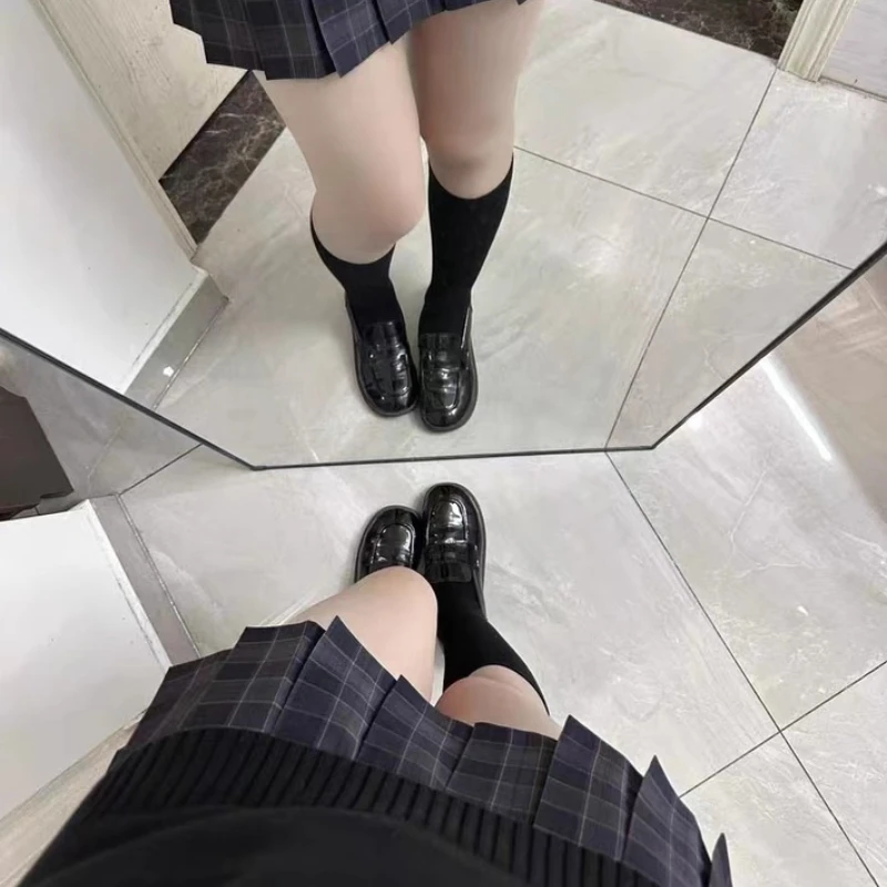 Sommer Schwarze Lange Socken Strümpfe JK Lolita Damen Overknee-Strümpfe Lolita Kawaii Niedliche Einfarbige Sexy Überknie-Socken – Detail 12