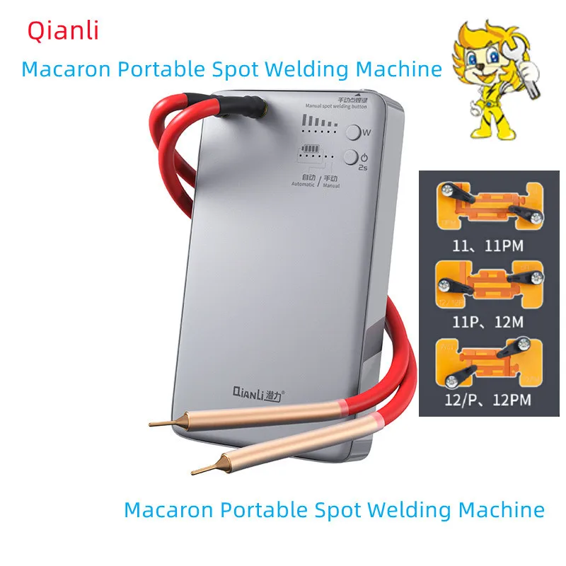 Qianli Macaron Portable Spot Welding Machine for DIY Manual-Auto Android iPhone Battery Flex Soldering Repair Tool qianli mega idea steel bga reballing stencil kit for iphone 15 14 13 12 11 x 8 7 6 cpu ic chip tin planting soldering net