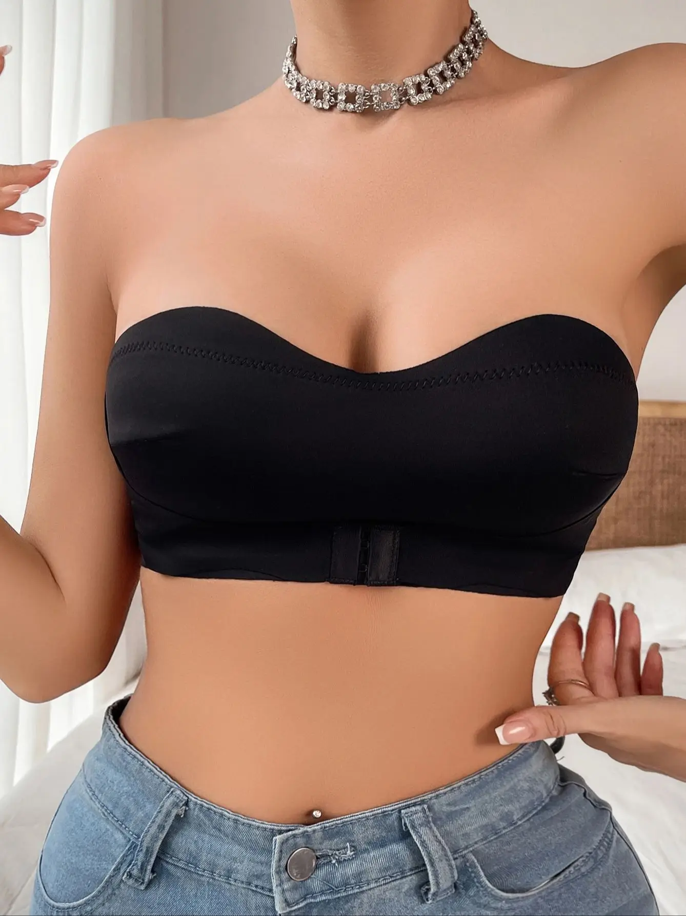 Viomisha Front Closure Sexy Push Up Bra Women Invisible Bras Underwear Lingerie For Female Brassiere Strapless Seamless Bralette