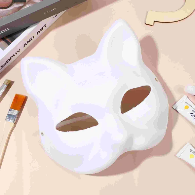 Mask Cat Masquerade Blank Masks White Animal Empty Diy Party Women Cosplay  Halloween Paper Therian Face
