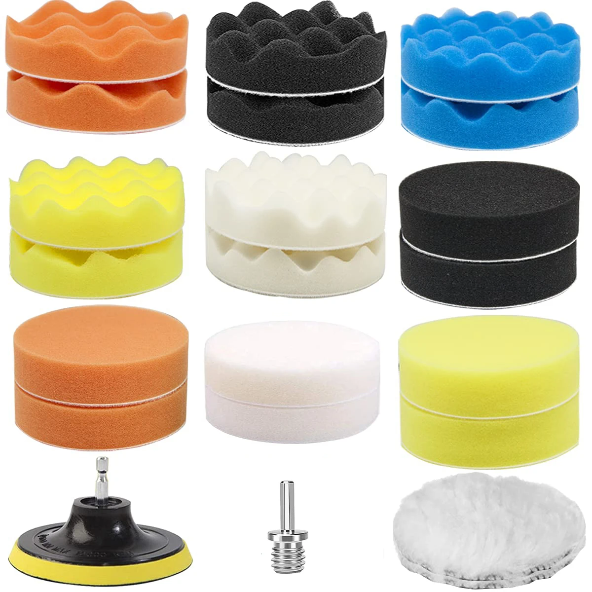 23Pcs5InchDrillPolishingPads125mmCarPolishersandBuffers