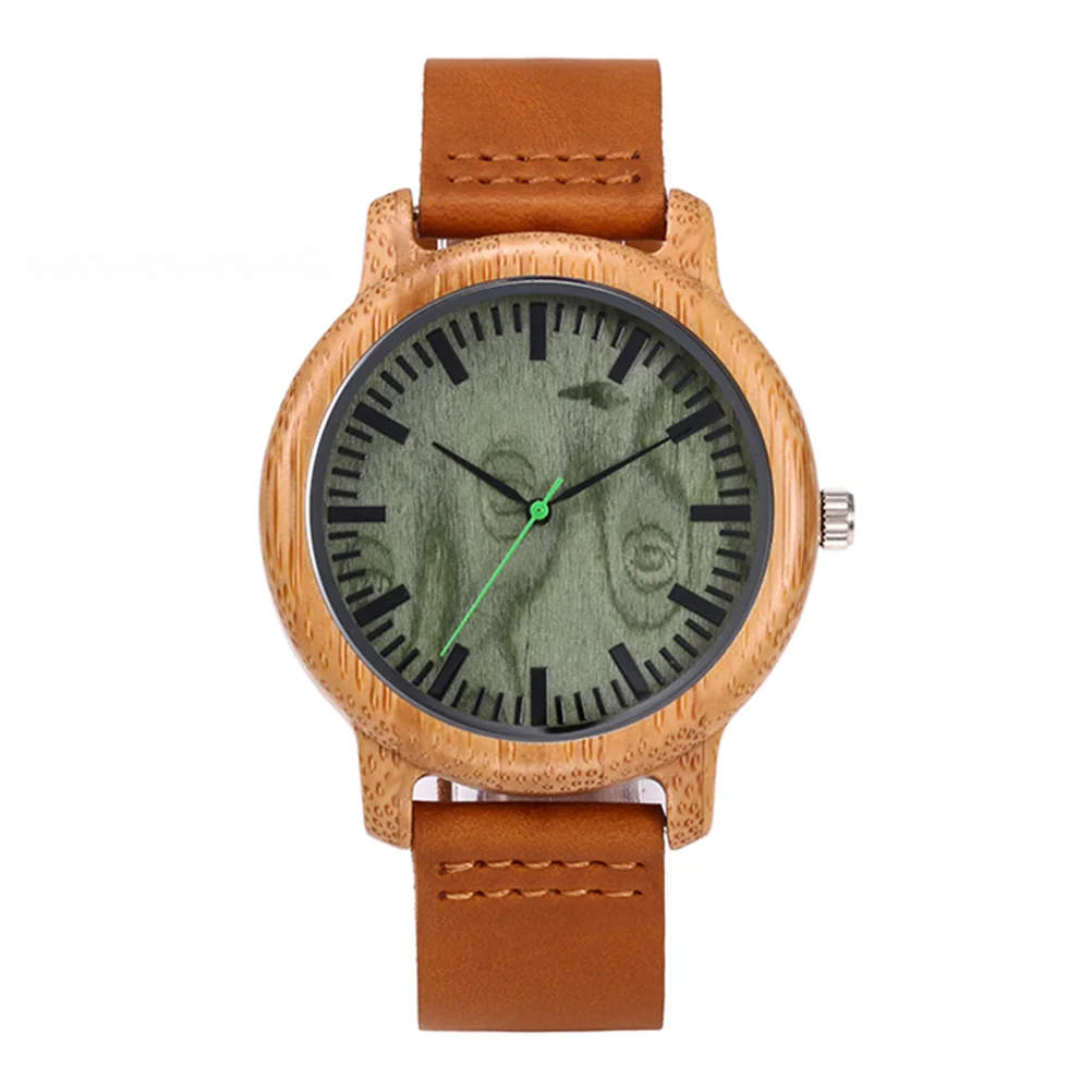 Mens Handmade Casual Fashional Mens Wristwatcheses Quartz Movement Analog Wood Watch Wristwatch 2