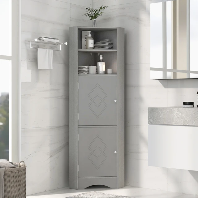 Bathroom Floor Storage Cabinet, Bathroom Storage Unit with 2 Adjustable  Shelves, Bathroom Cabinet Freestanding - AliExpress