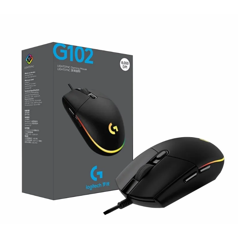 

Logitech G102 Wired Gaming Mouse Backlit Mechanica Side Button Glare Mouse Macro Laptop USB Home Office Can't Connect To Program