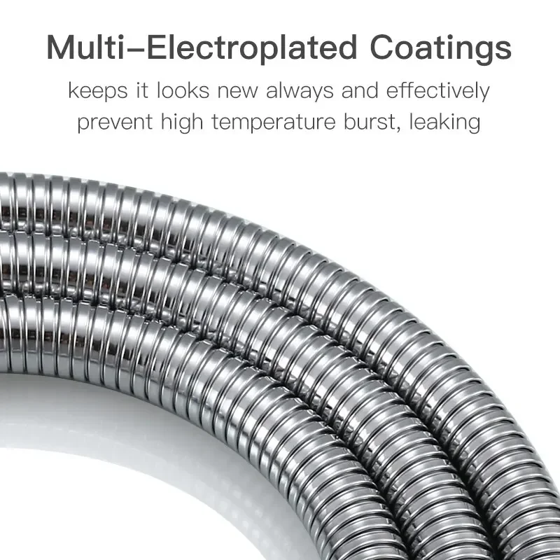 1pcs 1.5M Stainless Steel Hose Extension Tube Bathroom Shower Tube Extension Tube Water Pipe Draw Tube Bathroom Accessories 3