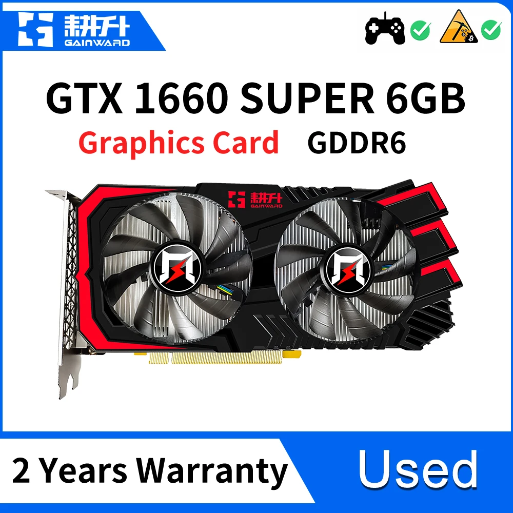 Used GAINWARD GTX 1660 SUPER 6GB GeForce GDDR6 Gaming 1660s Graphics Card 192Bit 14000Mhz GTX1660 NVIDIA Video Cards for Desktop _ AliExpress Mobile