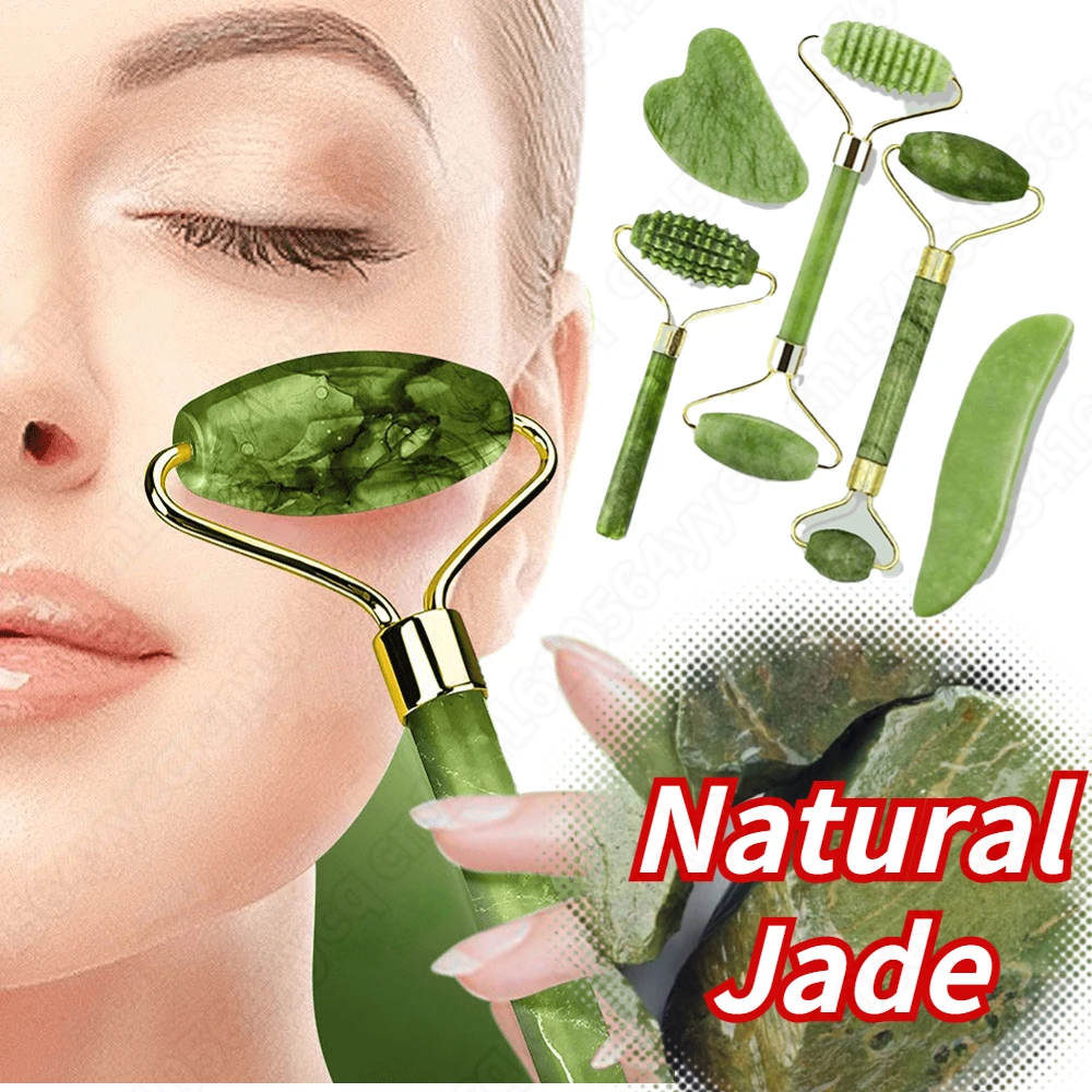 

Natural Gua Sha Massager For Face Jade Roller Massager Guasha Scraper For Face Gouache Scraper Face Microniddle Roller Massage