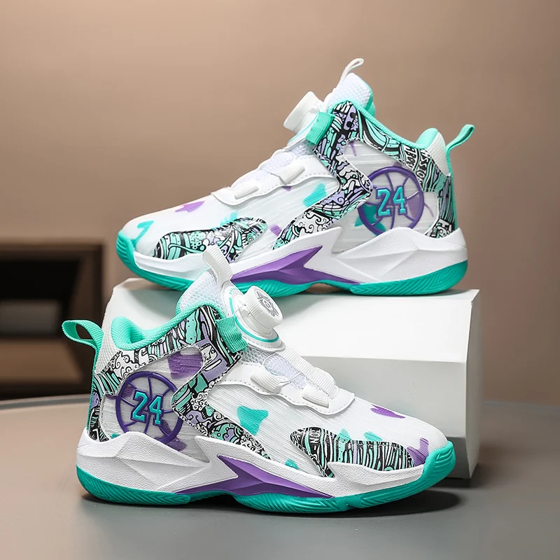 Kids Shoes Children Brand Boys Basketball Shoes Thick Sole Non-Slip Girls Kids Sneakers Child Sport Shoes Boy Girl Trainer Basket Boots Top