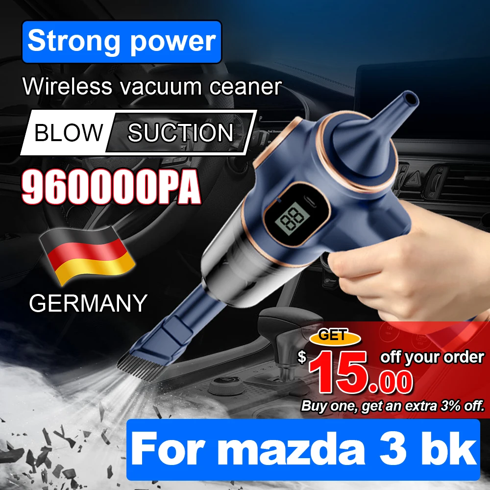960000Pa Car Wireless Vacuum Cleaner Blowable Cordless Handheld Auto Vacuums Automatic 4in 1 Vacuum Cleaner For mazda 3 bk
