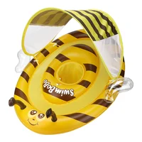 Swimbobo Inflatable Baby Swimming Float Activity Center With Canopy Foldable Swim Pool Seat Floating For Kids 2
