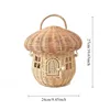 Mushroom Basket Portable Rattan Handmade Children Bag Toy Picnic Basket High-capacity Storage Baskets Sundries Pouch Storage Bag 6