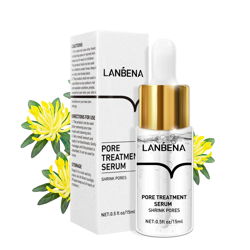 LANBENA 15ml Pore Treatment Serum Shrink Pores Repair Skin Damage Moisturizing Oil-Control Smooth Essence Face Serum Skin Care