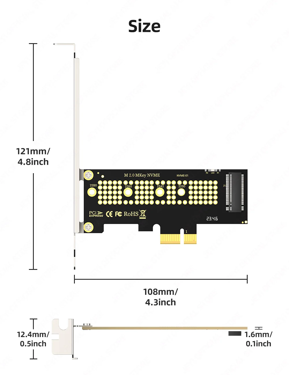 JEYI M.2 NVMe zu PCIE X1/X4 Adapter – PCIe 3.0/4.0 M.2 PCIe Schnittstellenkonverter, SSD-Erweiterungskarte für X1/X4/X8/X16 Schnittstellen. – Detail 15