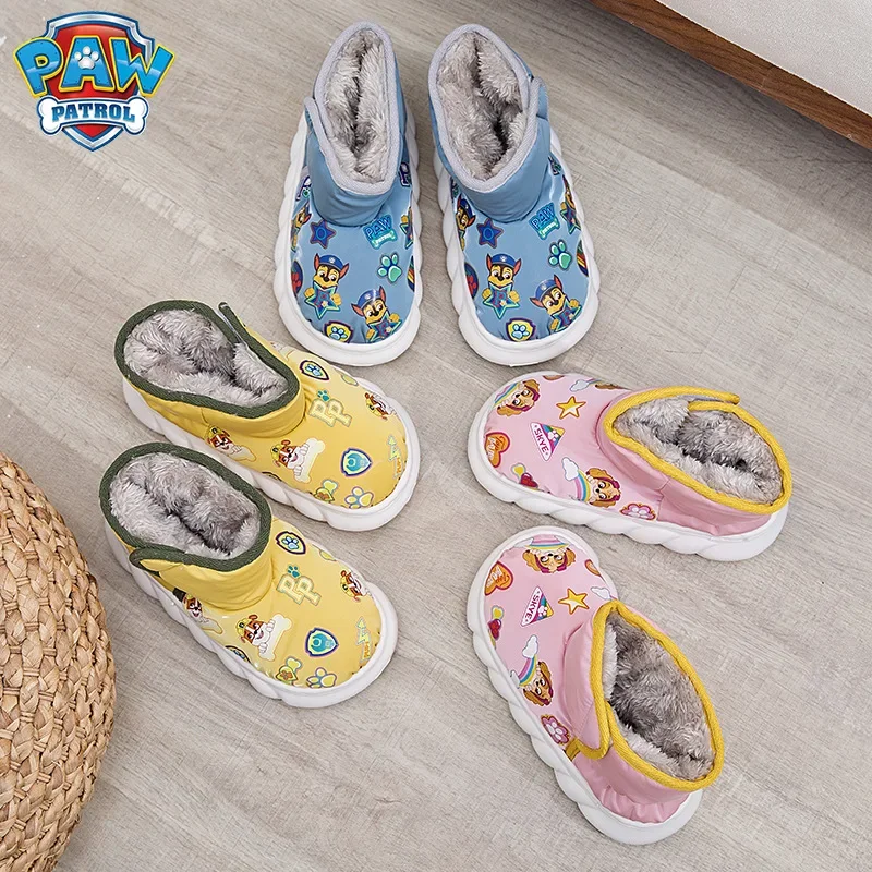 Paw Ronds Kids Snow Boots Anime Figures Macerie Skye Chase Winter Warm Antiscivolo Baby Cotton Shoes Cute Cartoon Short Boots Gift