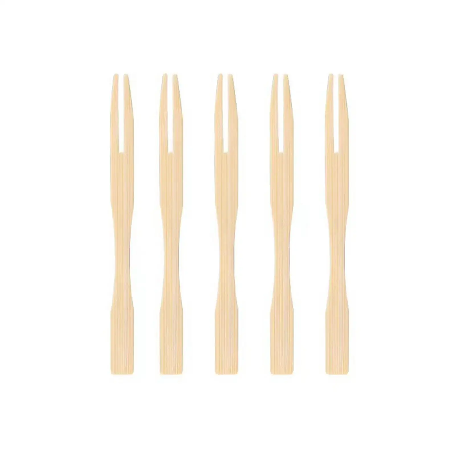 100 Pieces Fruit Fork Bamboo Fruit Dessert Forks 9cm Tableware Accessories Summer Parties Birthdays Fruit Fork Bamboo Fork