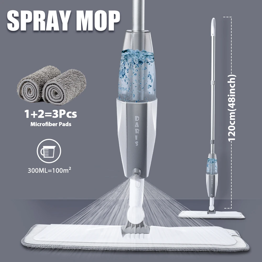 Balai Spray Mop Bleu Serpillière en microfibre avec Vaporisateur  Multi-fonction