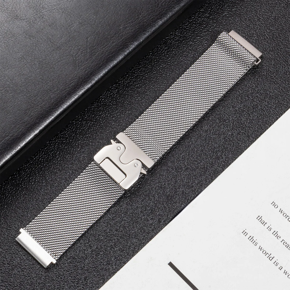 Titanium Color Stainless Steel 22mm Bracelet Watch Band Replacement