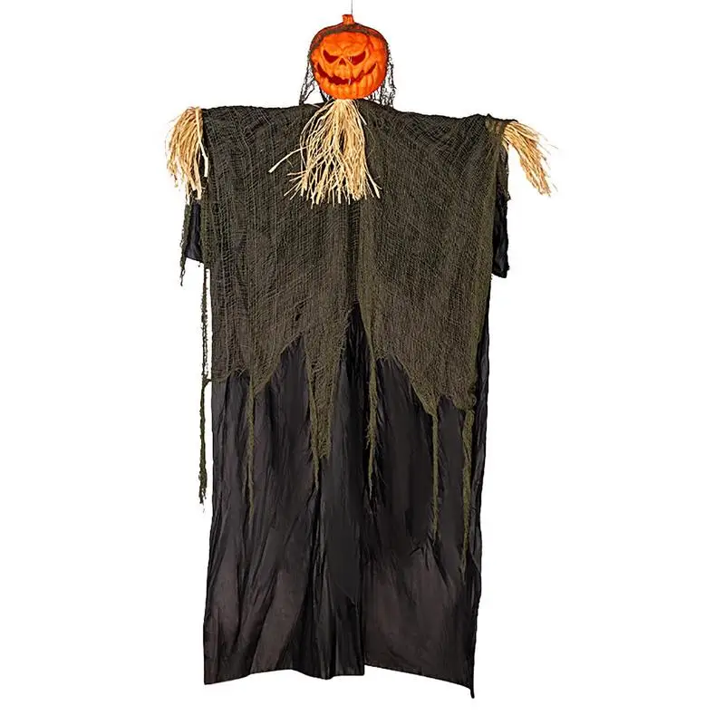 

Motion Sensor Halloween Hanging Ghost Pumpkin With Ghost Sound Glowing Eyes Terror Skull Ghost House Halloween Decoration