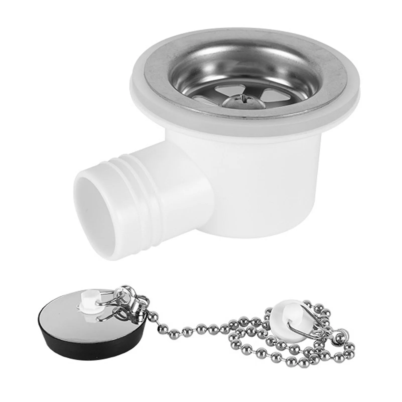 RV Sink Drain Connector Right Angle Stainless Steel Strong Sealing Space Saving Drain Pipe Hose Plug Sewer Adapter for Yacht rv sink