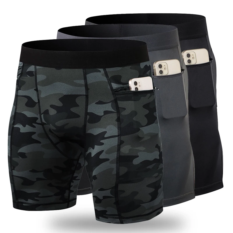 

(S-2XL) мужские облегающие шорты для фитнеса с карманом на молнии, профессиональные эластичные спортивные быстросохнущие тренировочные шорты для бега
