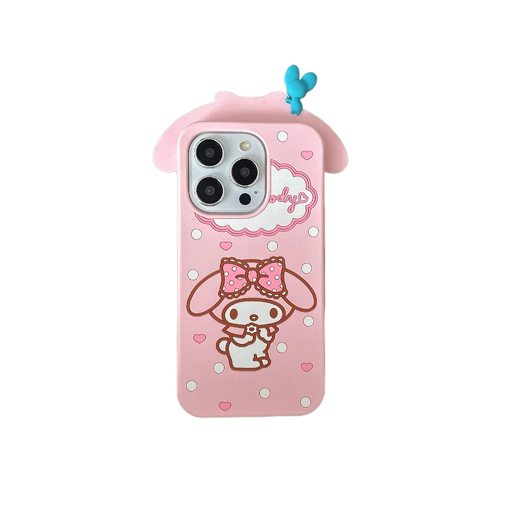 Kawaii Cartoon My Melody Soft Silicone Phone Case for iPhone 16 Pro Max  (Pink)
