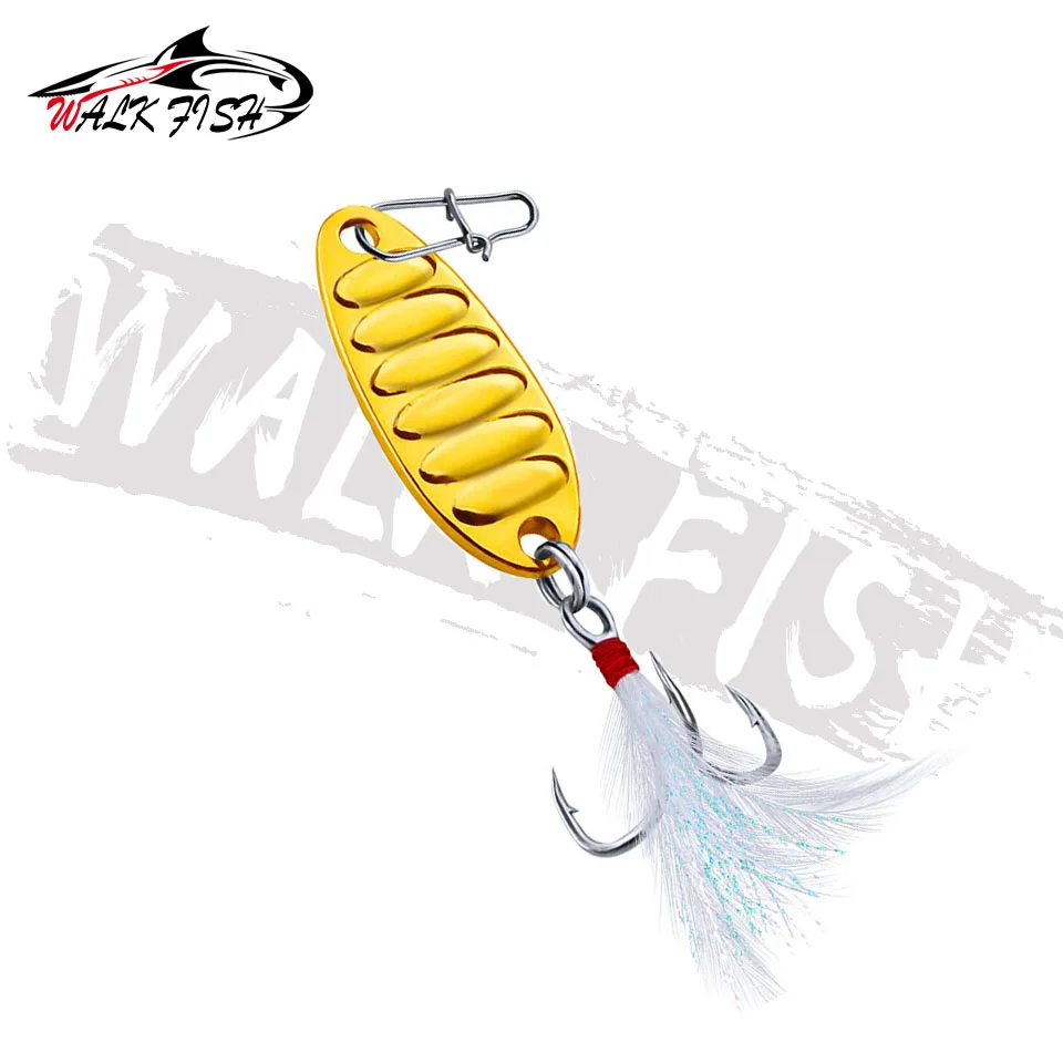 WALK FISH Spoon Fishing Lure 1.5-10g Artificial Hard Bait Golden