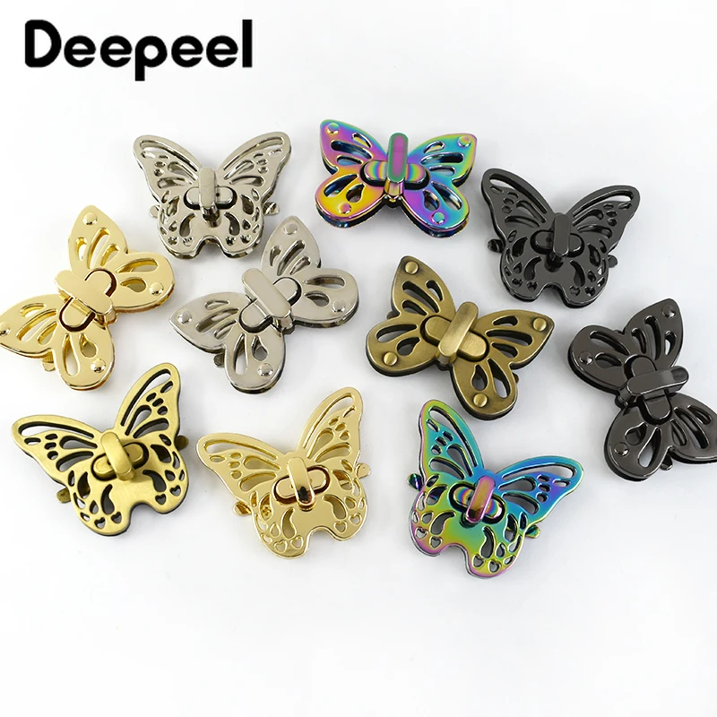 

1/2Pcs Deepeel Metal Turn Twist Locks Clasp Butterfly Decoration Closure Lock Buckle Handbag DIY Hardware Craft Bags Accessories