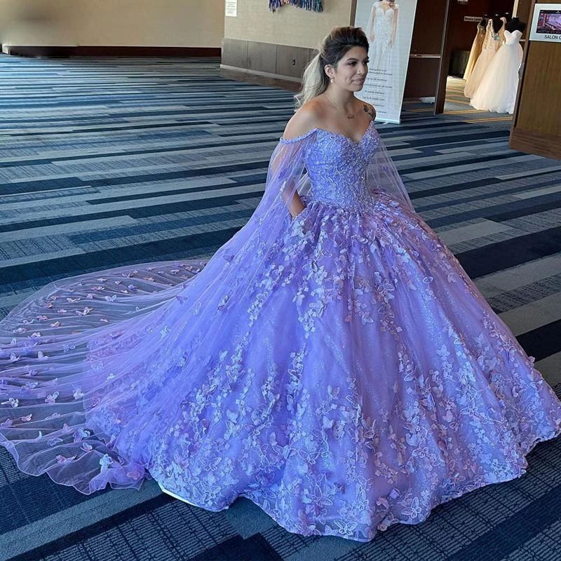 Lavender Lilac Butterfly Quinceanera ...