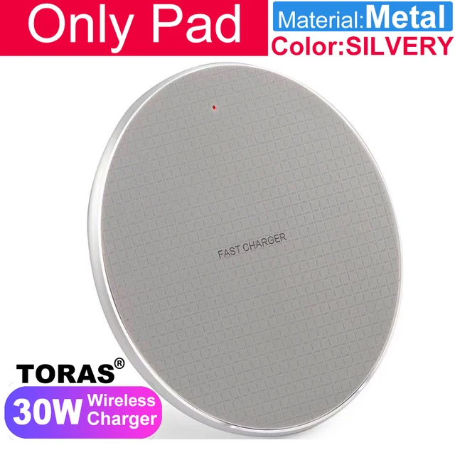 TORAS 30W Wireless Charger for iPhone 11 Xs Max X XR 8 Plus 30W Fast Charging Pad Ulefone Doogee Samsung Note 9 Note 8 S10 Plus 30W Grey
