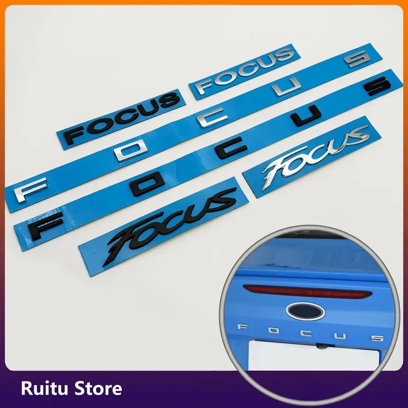 Car Styling Letter Emblem Abs Sticker Paraurti Posteriore Tronco Badge Decalcomanie Per Ford Focus Mk1 Mk2 Mk3 Mk4 Accessori