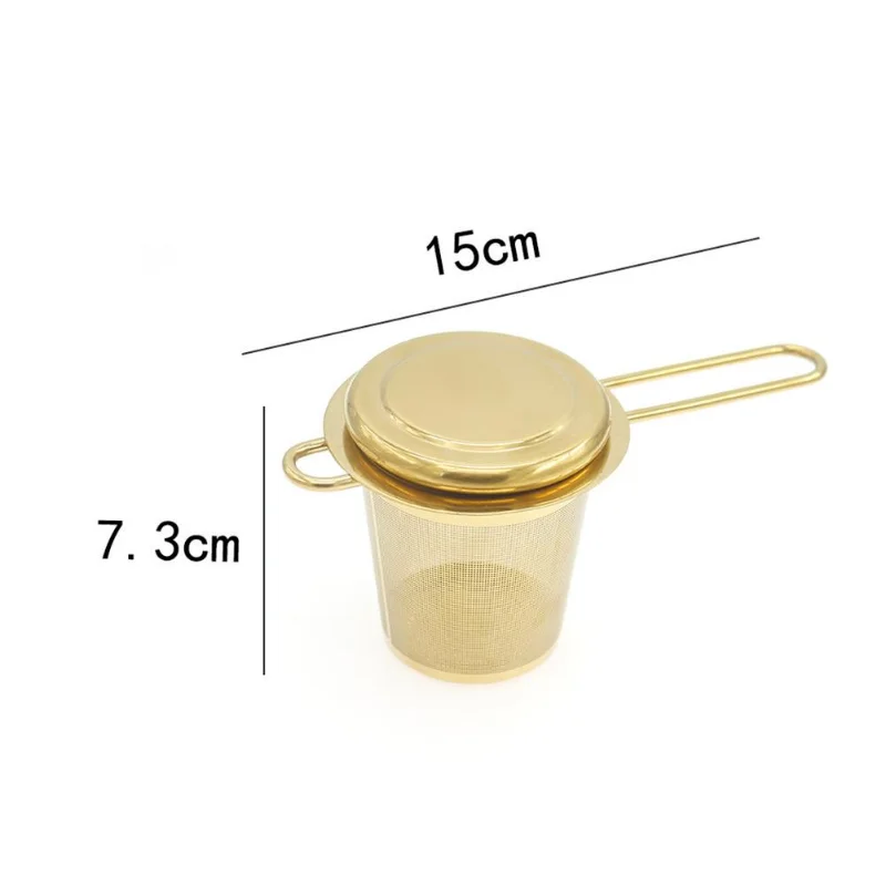 Mesh Tea Infuser Reusable Tea Strainer Teapot Stainless Steel Loose Leaf Spice Filter Folding Handle Drinkware Kitchen Tools tea infuser
