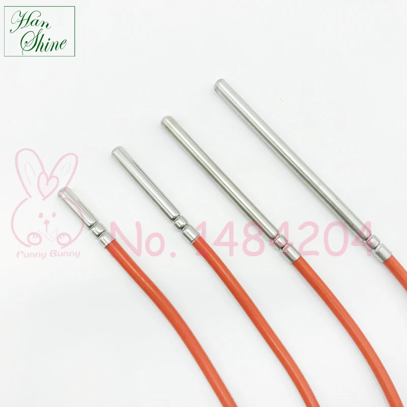 Pt100 RTD 온도 센서 6mm x 80mm 클래스 B 2m 실리콘 케이블 백금 저항 Pt 100, 3 와이어 스테인레스 스틸 슬리브