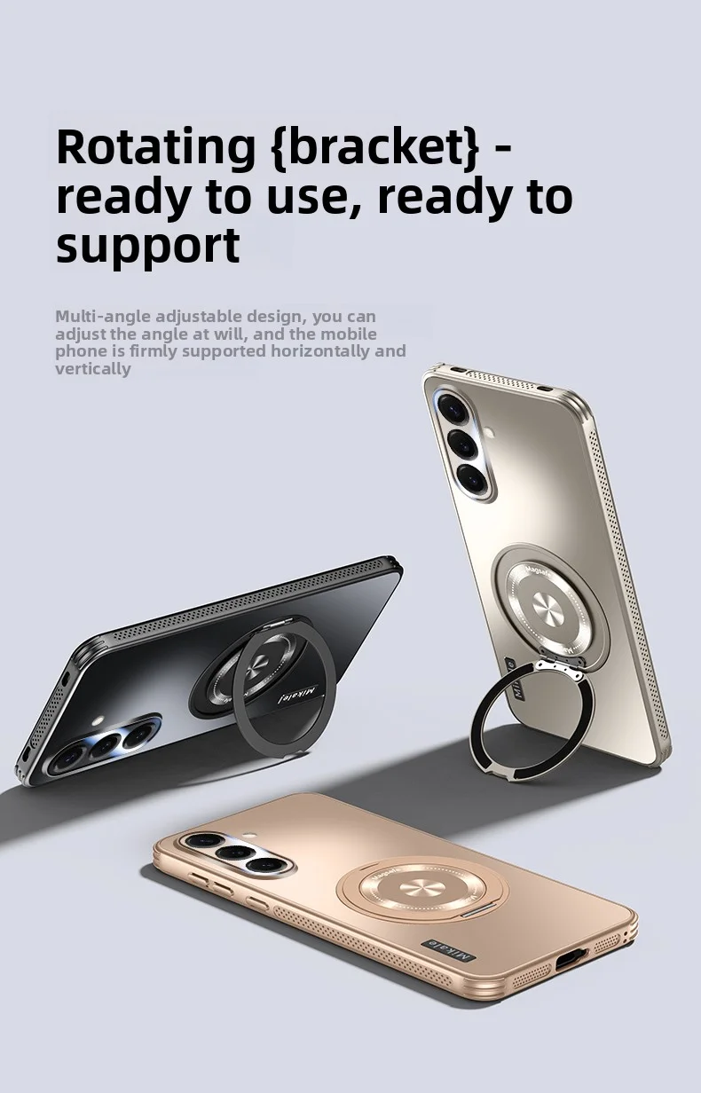 Hard Matte Ring Magnetic Wireless Charging Protective Back Cover Case